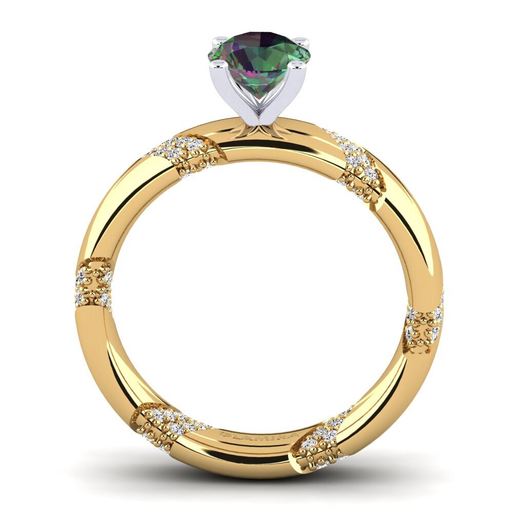 750 Gelb & Weißgold Mystic Topas Verlobungsring Orlena
