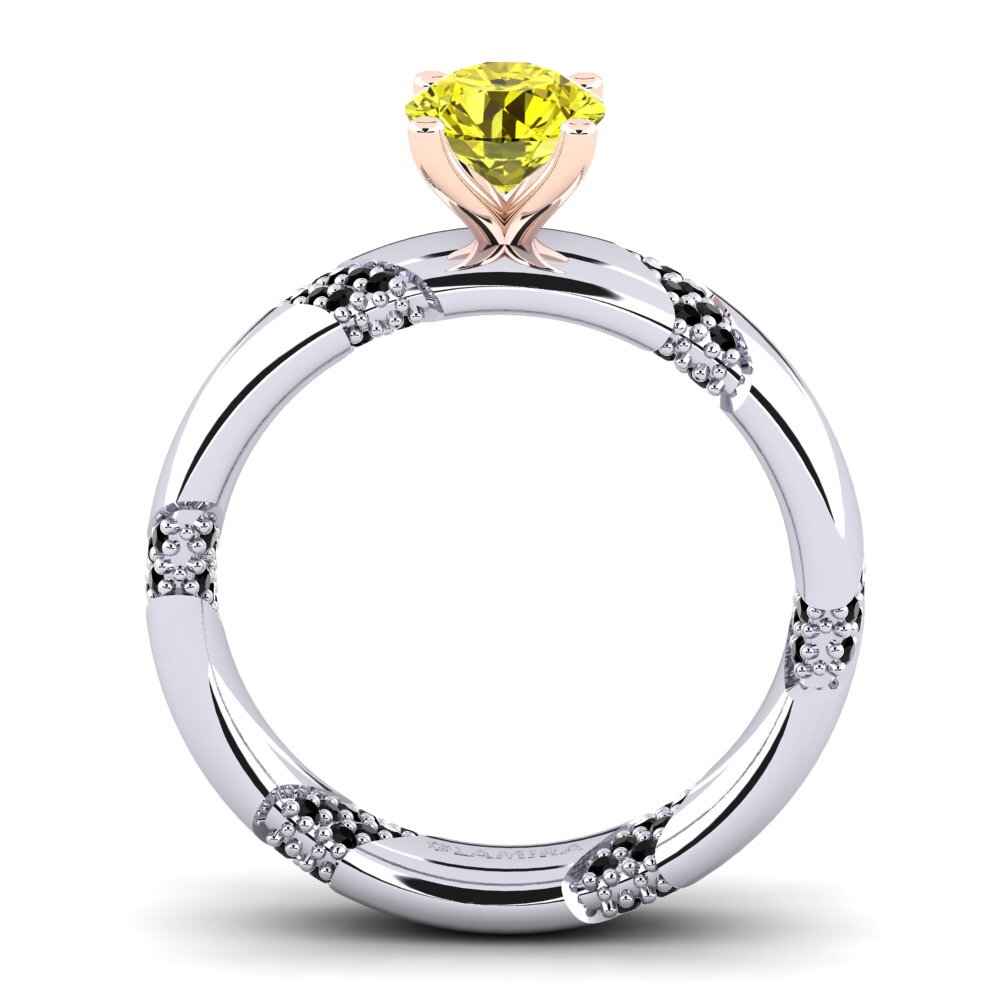 14K Wit & Rood Goud Verlovingsring Orlena 0.8 crt