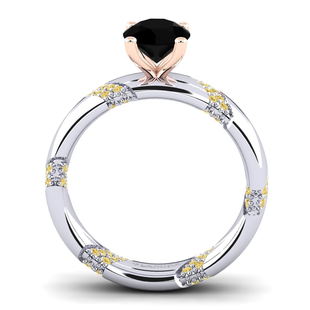 14K Wit & Rood Goud Verlovingsring Orlena 1.0 crt