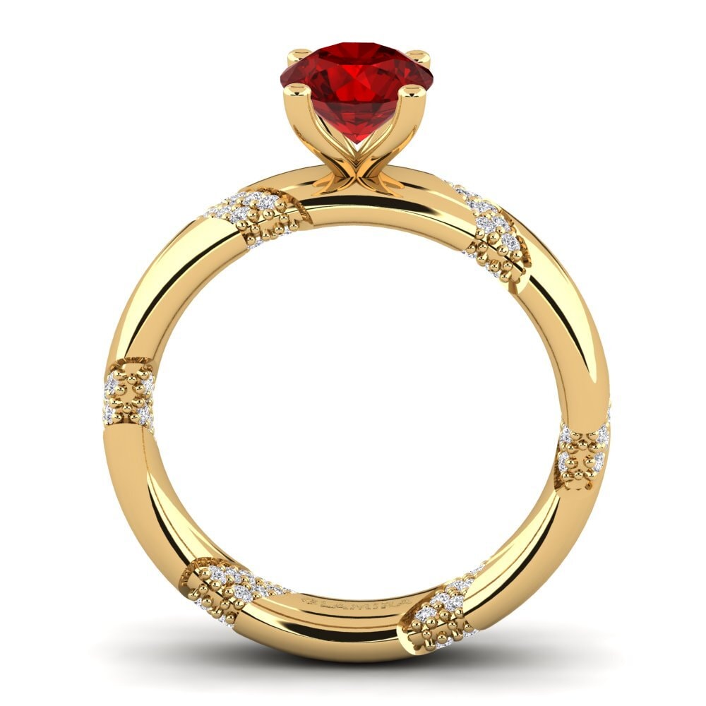 Rubí (Creado en laboratorio) Anillo de compromiso Orlena 1.0 crt