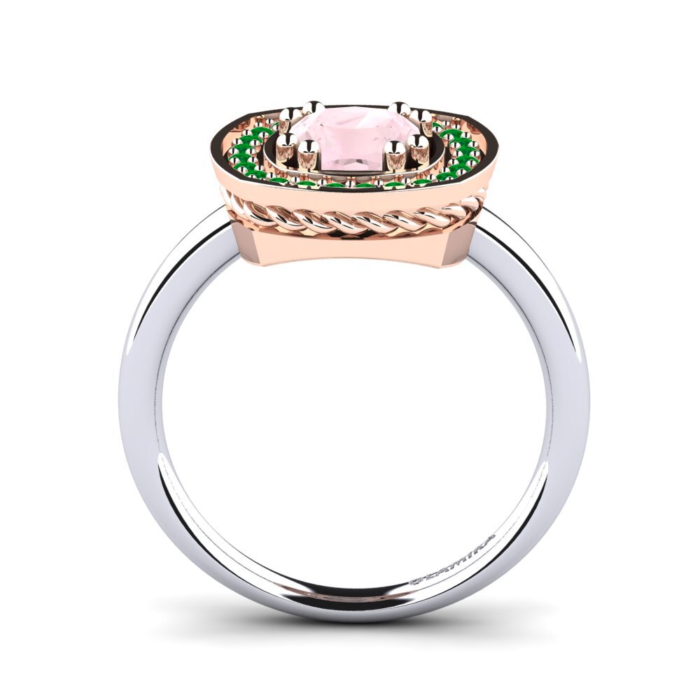 14ct White / Rose Gold Rose Quartz Engagement Ring Orva