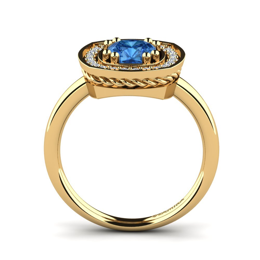Dark Blue Zirconia Engagement Ring Orva