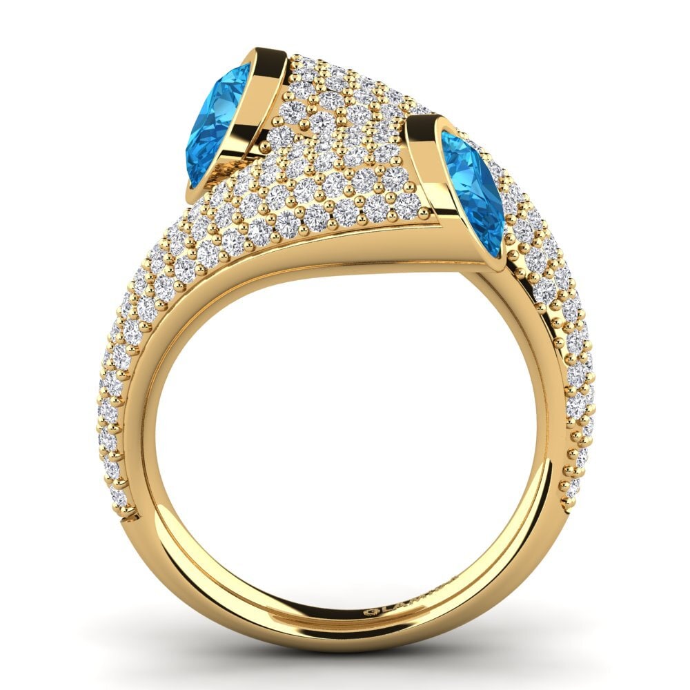9ct Yellow Gold Blue Topaz Ring Osagia