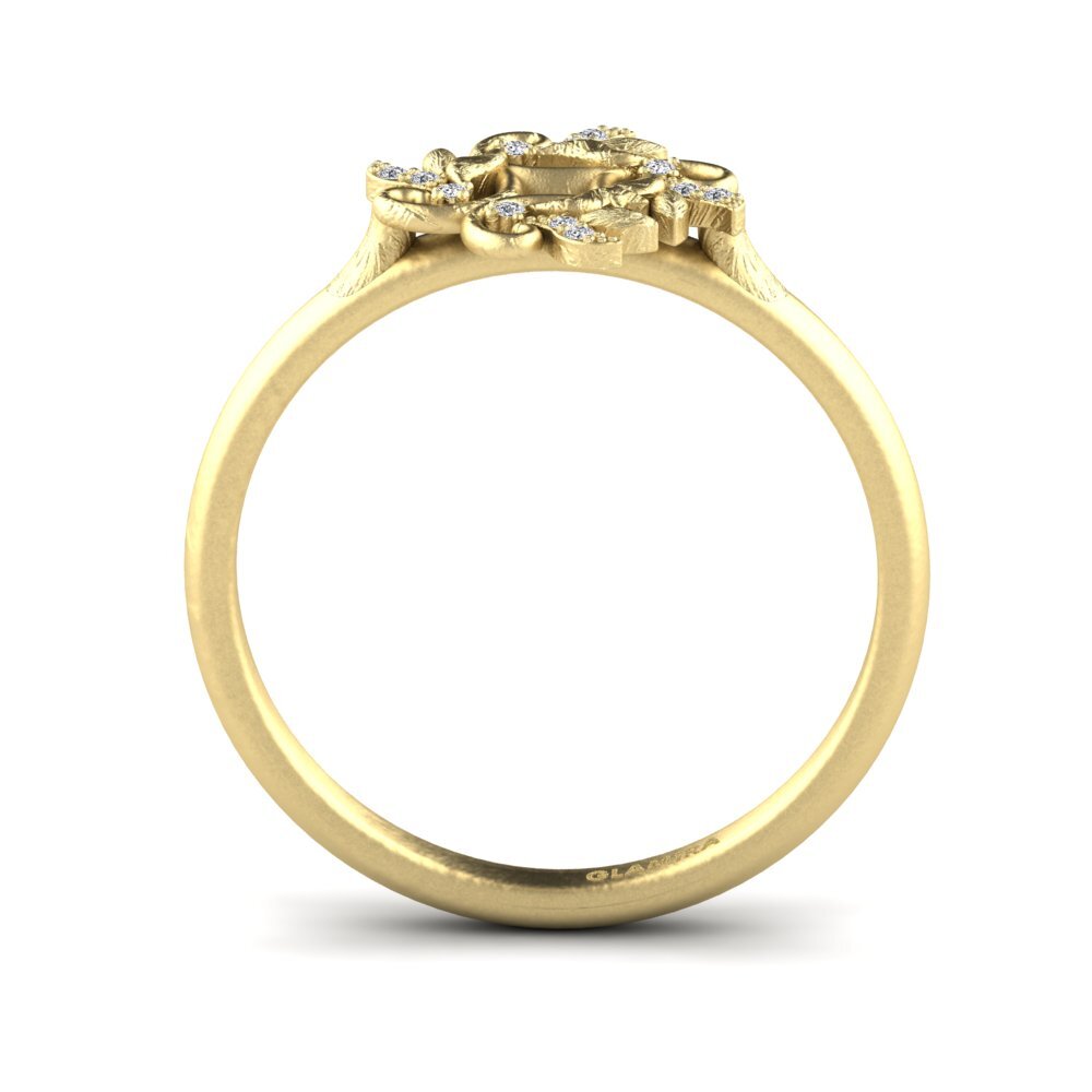 14k Oro Amarillo Anillo Oscadora