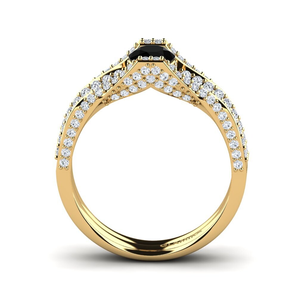 Black Sapphire Engagement Ring Ostia