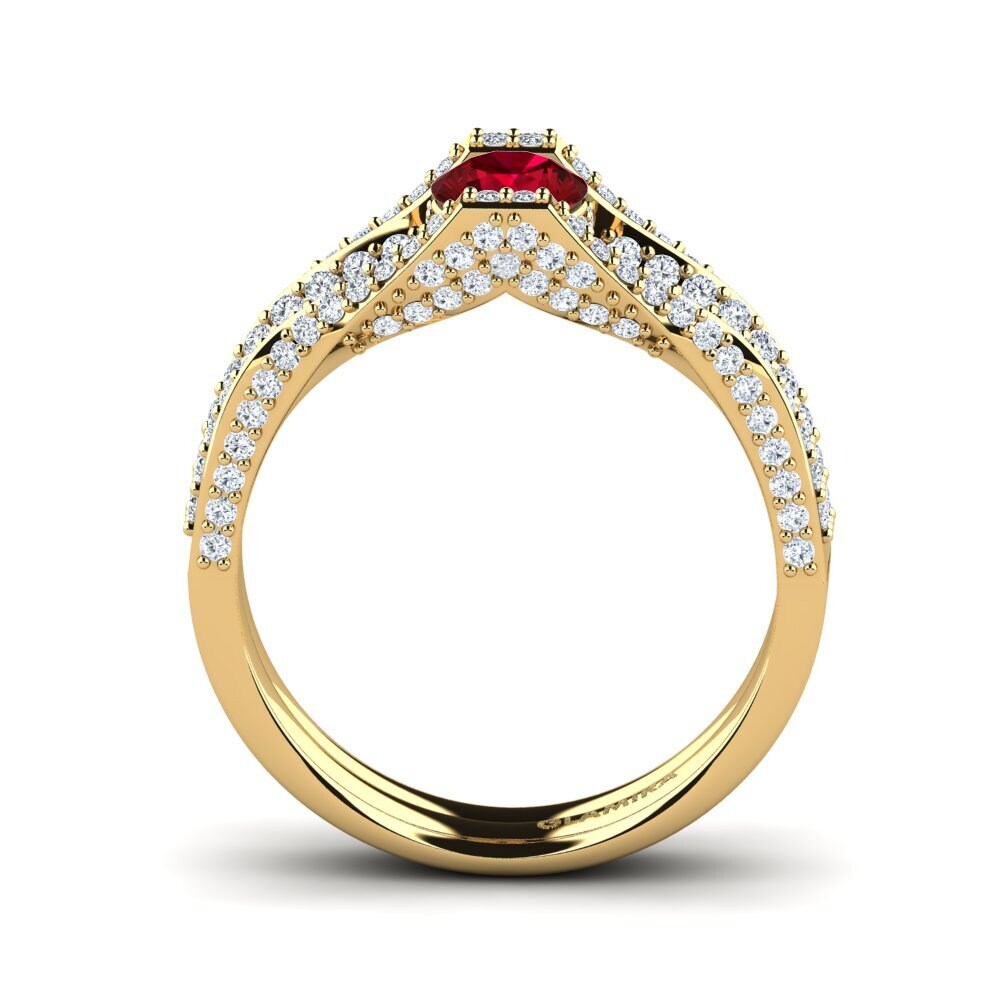Red Zirconia Engagement Ring Ostia