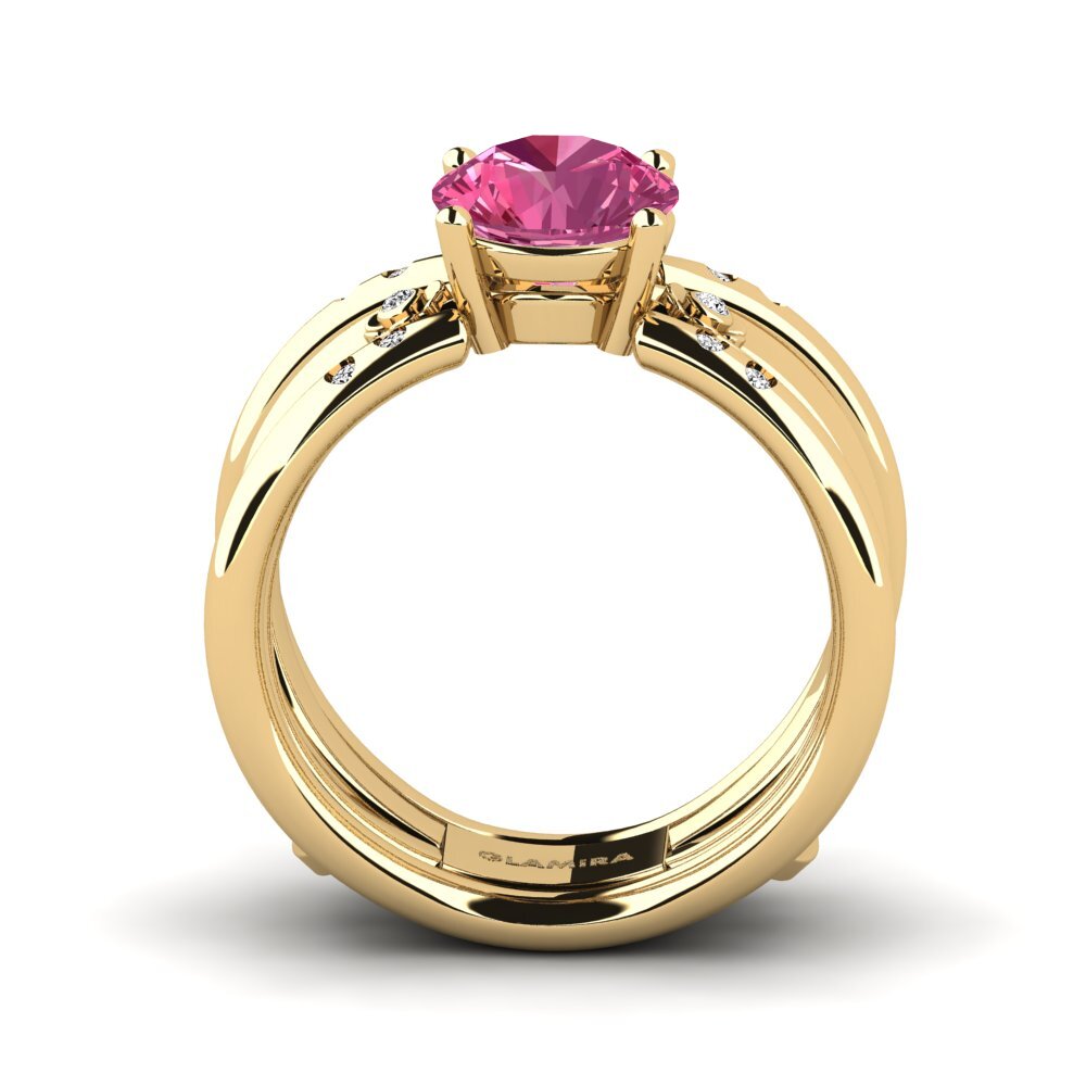 Turmalina rosa Anillo Otenden SET