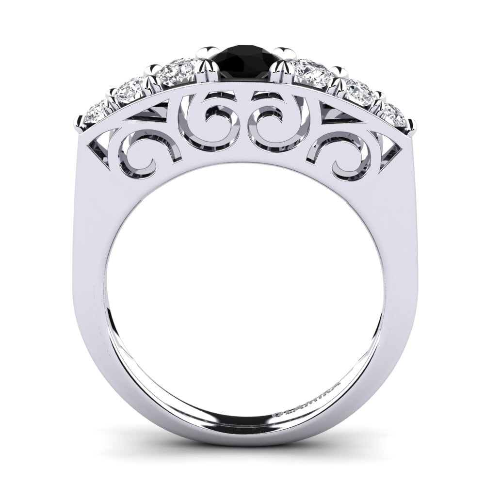 Black Diamond Engagement Ring Ovate
