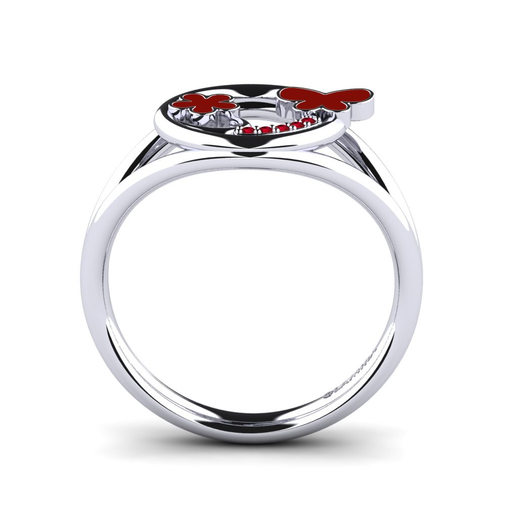 Roter Zirkonia Ring Padma