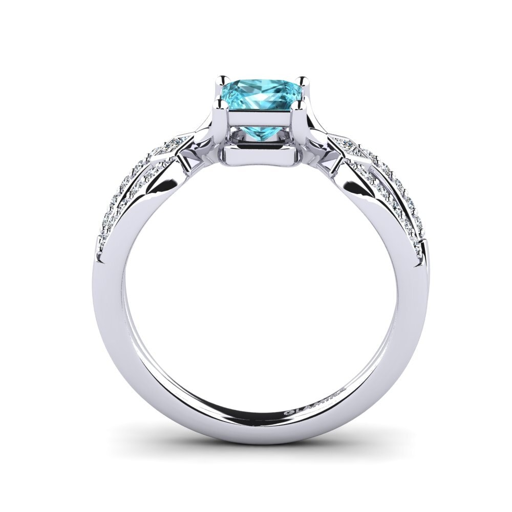 Blue Zircon Women's Ring Paguodea