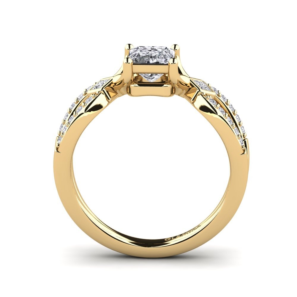 14ct Yellow Gold Diamond Women's Ring Paguodea