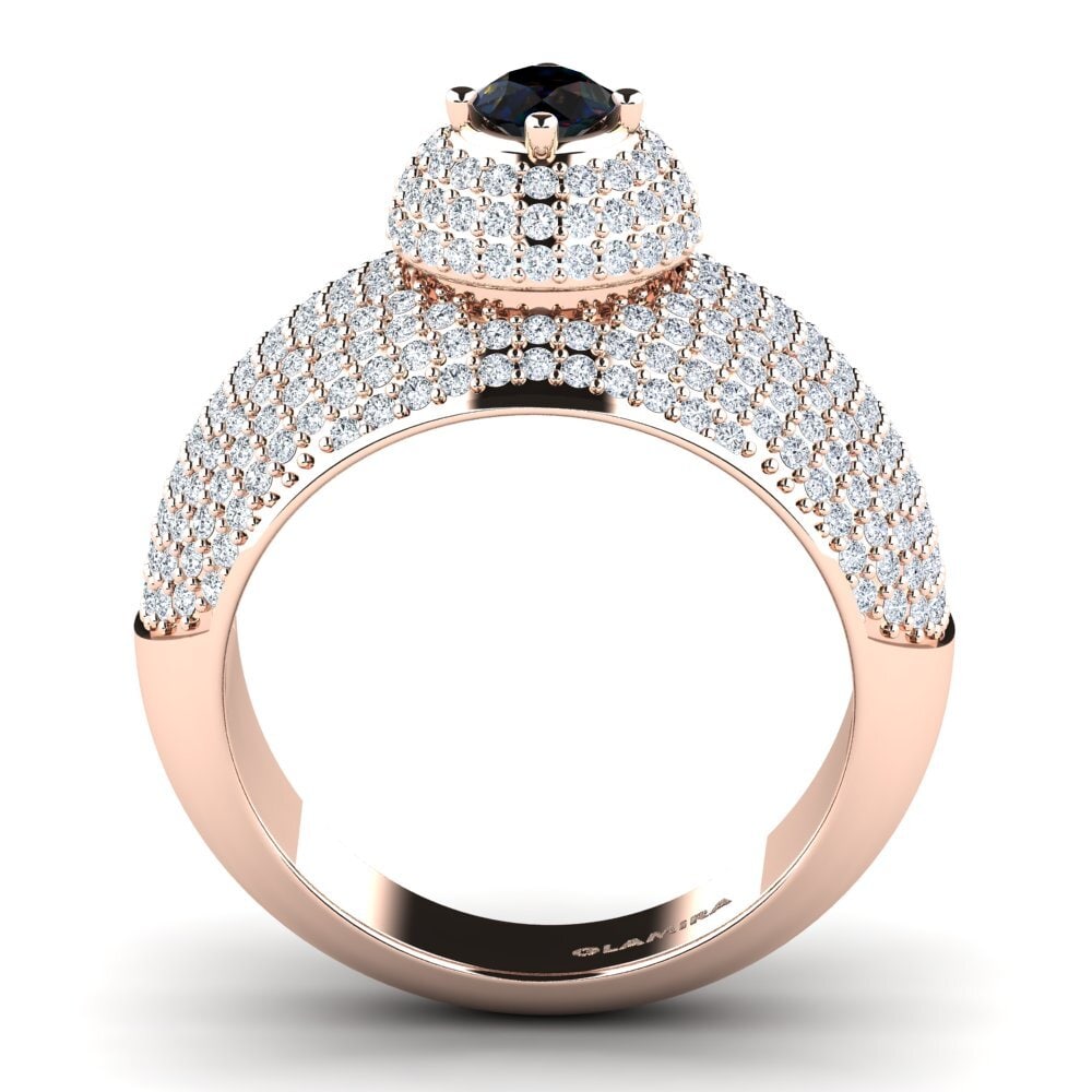 14ct Rose Gold Black Opal Ring Palencia