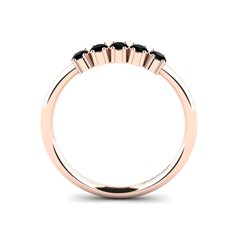 14ct Rose Gold Black Onyx Engagement Ring Palver