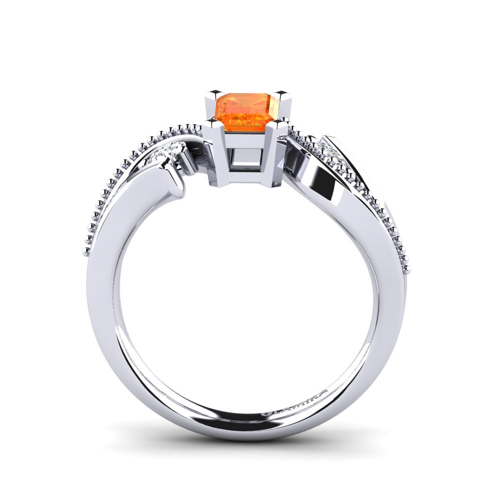 Orange Sapphire Engagement Ring Panaye