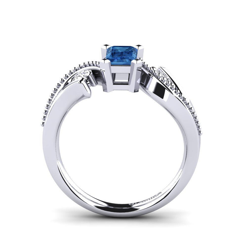 Circonita Azul Oscuro Anillo de compromiso Panaye