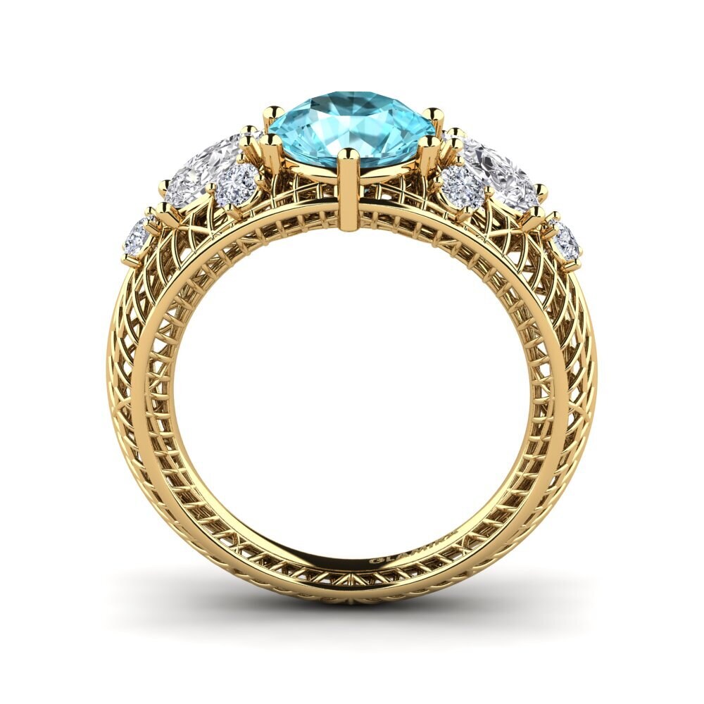 Blue Zircon Engagement Ring Pangani