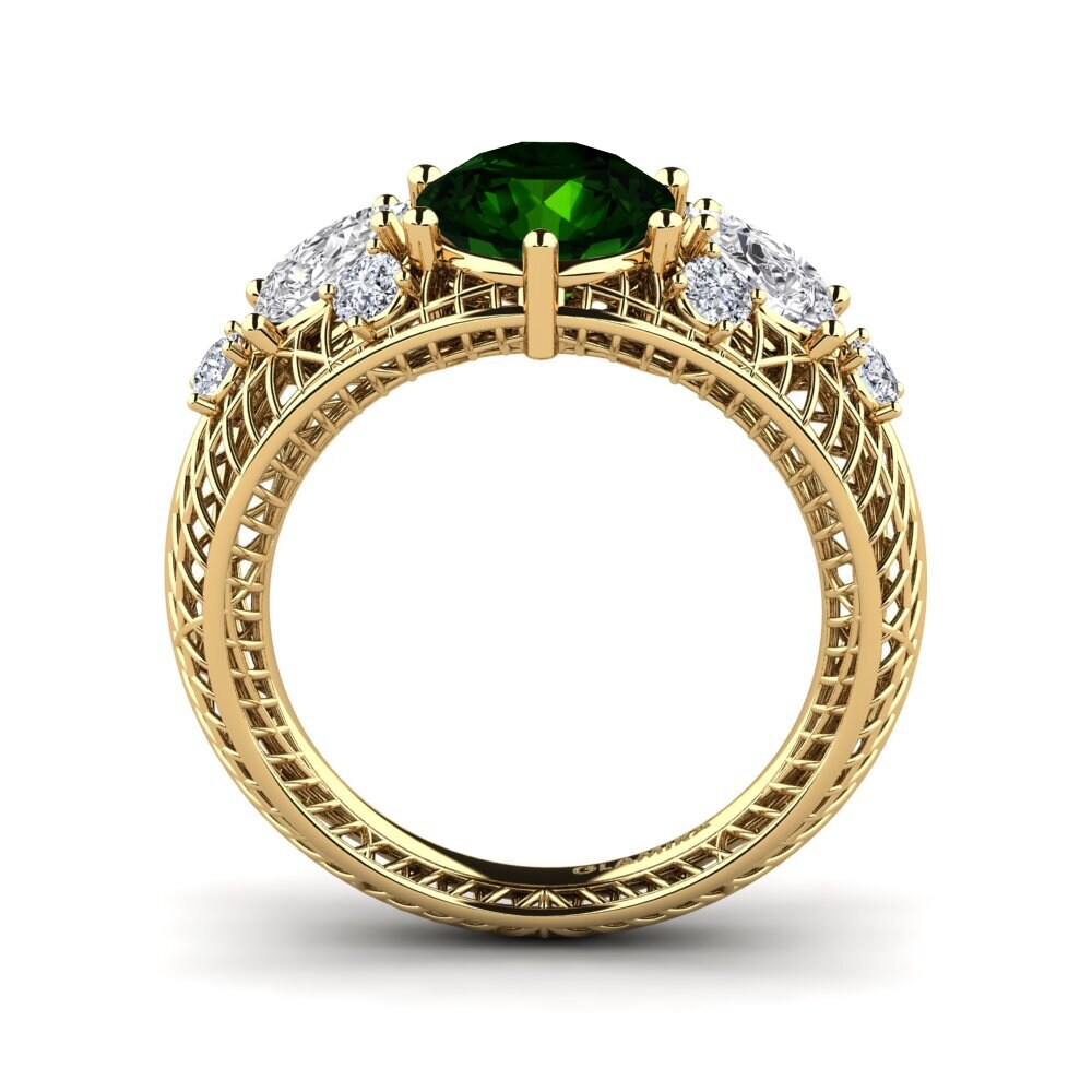 Green Tourmaline Engagement Ring Pangani