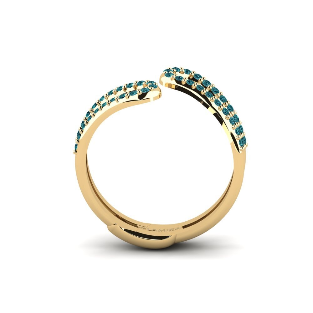 Diamante Azul Anel Panoply