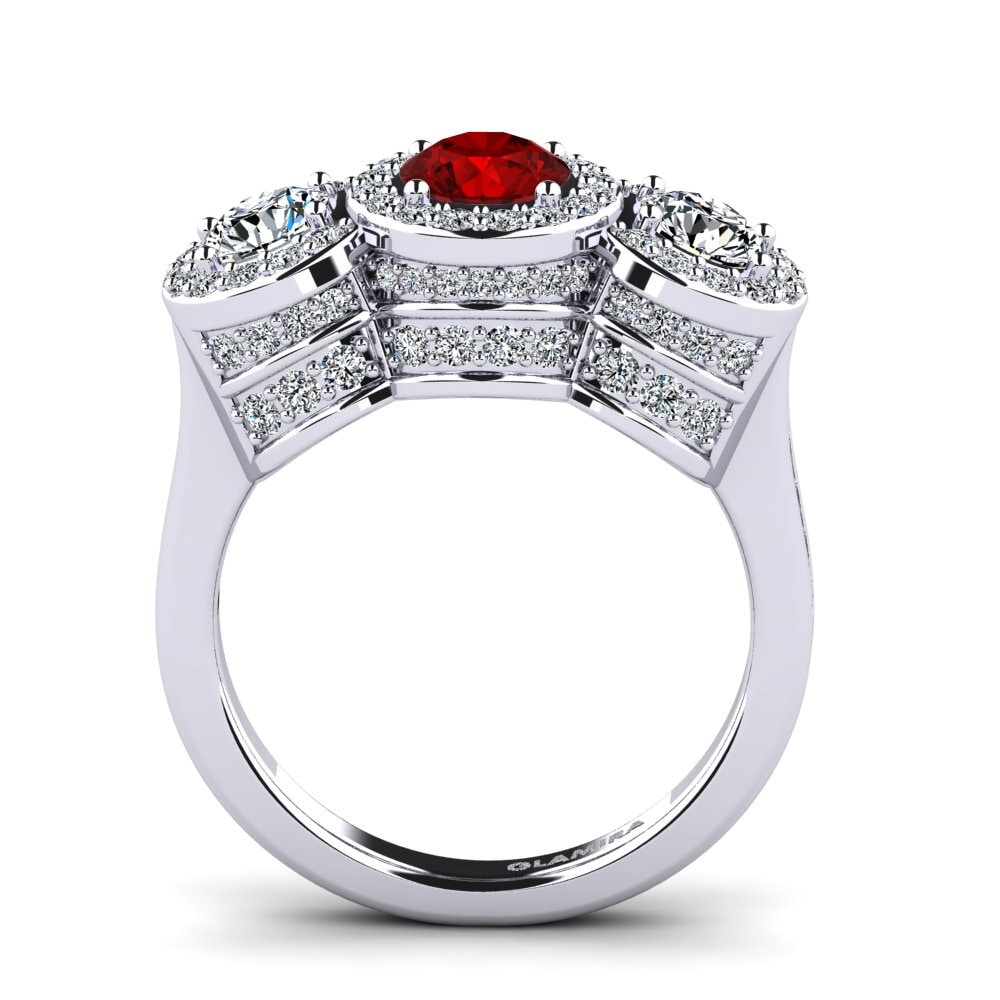 Ruby (Lab Created) Engagement Ring Panos