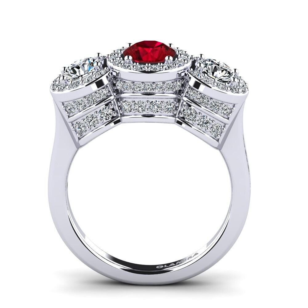 Red Zirconia Engagement Ring Panos