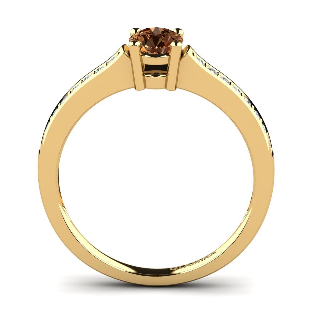 14ct Yellow Gold Brown Diamond Engagement Ring Paris 0.5 crt