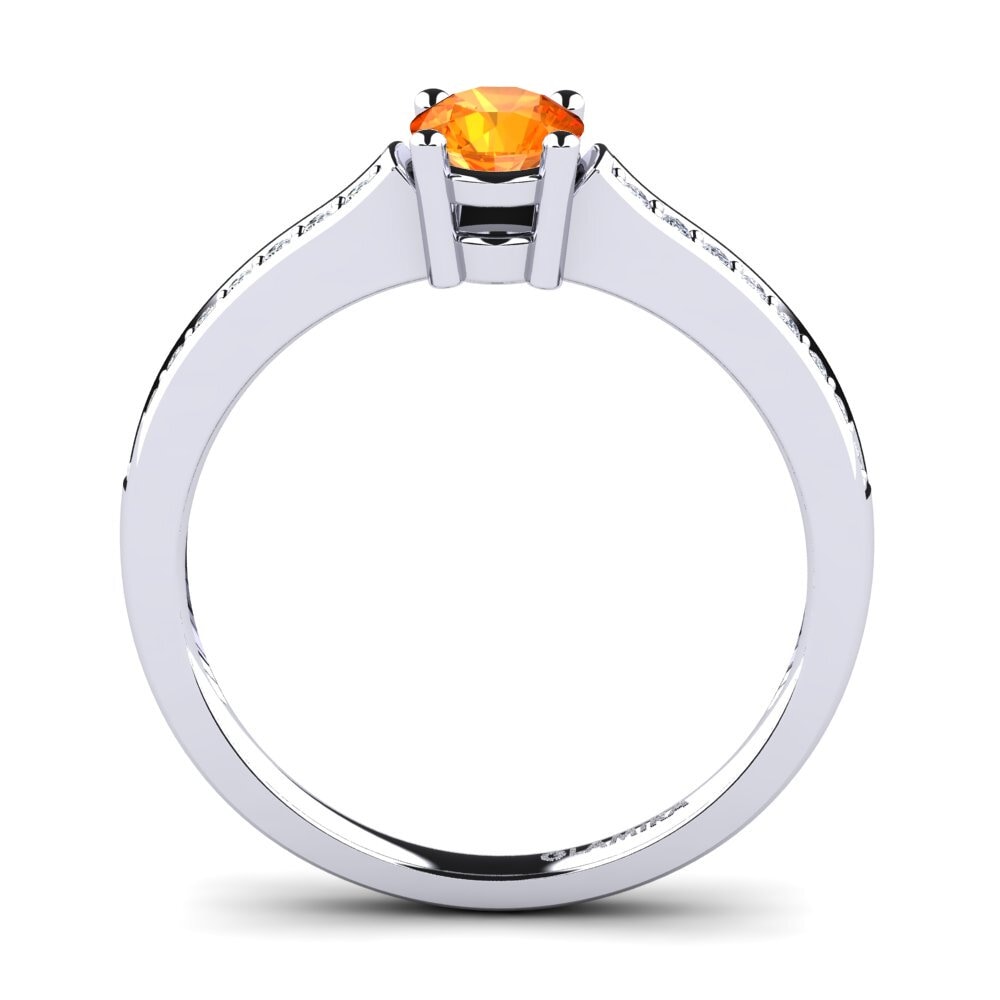 Orange Sapphire Engagement Ring Paris 0.5 crt