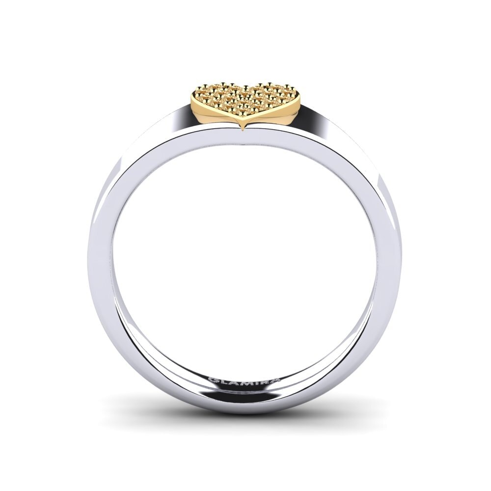 18ct White & Yellow Gold Brown Diamond Ring Parma