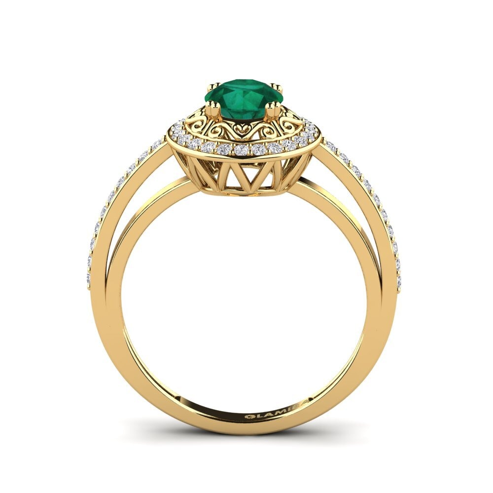 Emerald Engagement Ring Pasqueflower