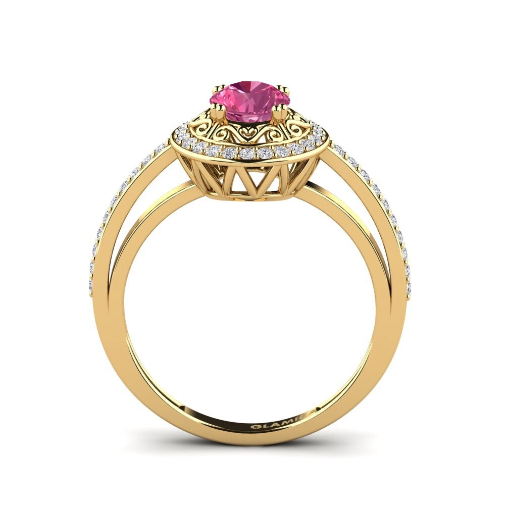 Pink Tourmaline Engagement Ring Pasqueflower
