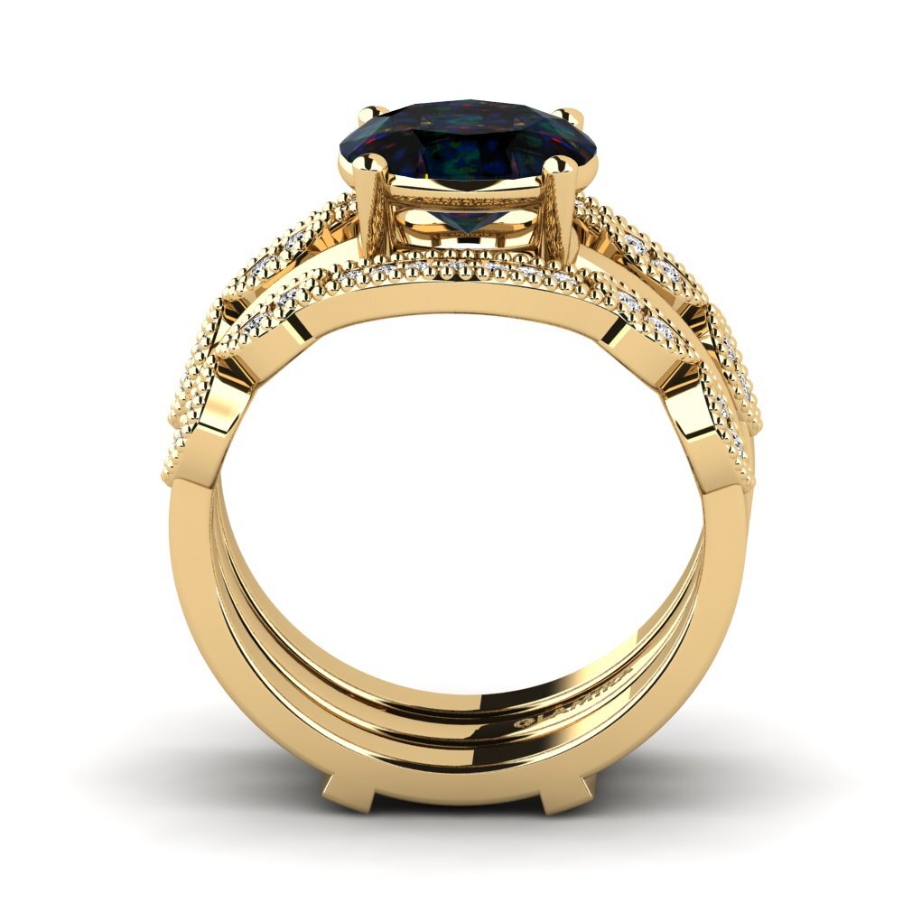 Black Opal Ring Pasti SET