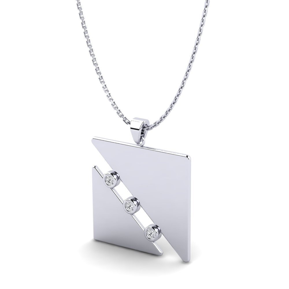 Ciondolo Uomo Personalizzato Con Moissanite Vera 2,5 Ct Placcato Oro 14k Bicolore - Shivay Jewels