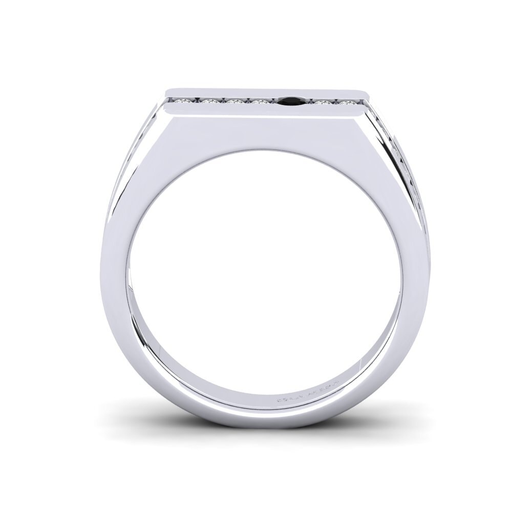 White Silver Black Onyx Men's Ring Paul