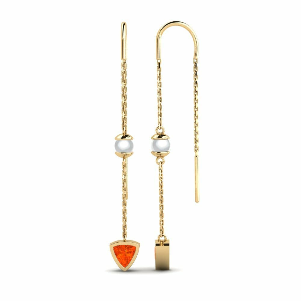 Opale de Feu Boucle d'oreille femme Peara