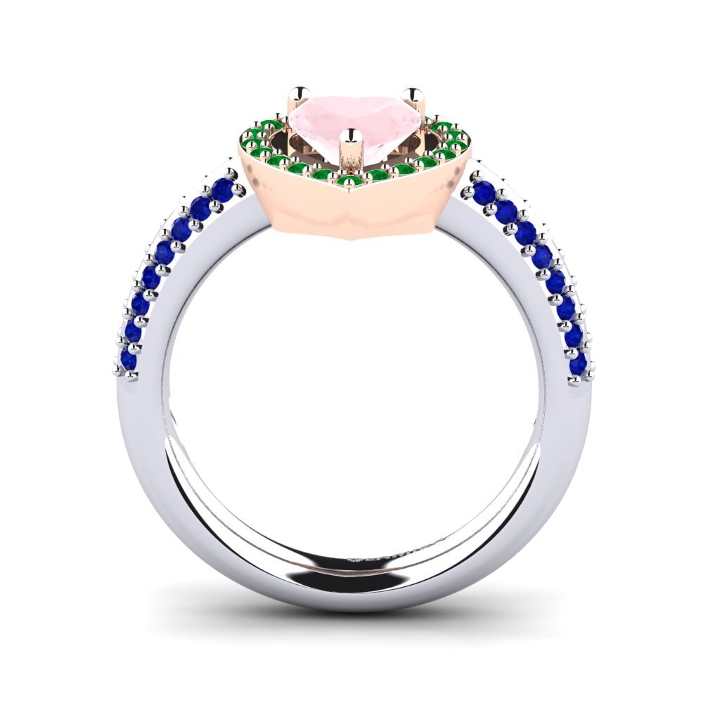 14ct White / Rose Gold Rose Quartz Engagement Ring Pemangile