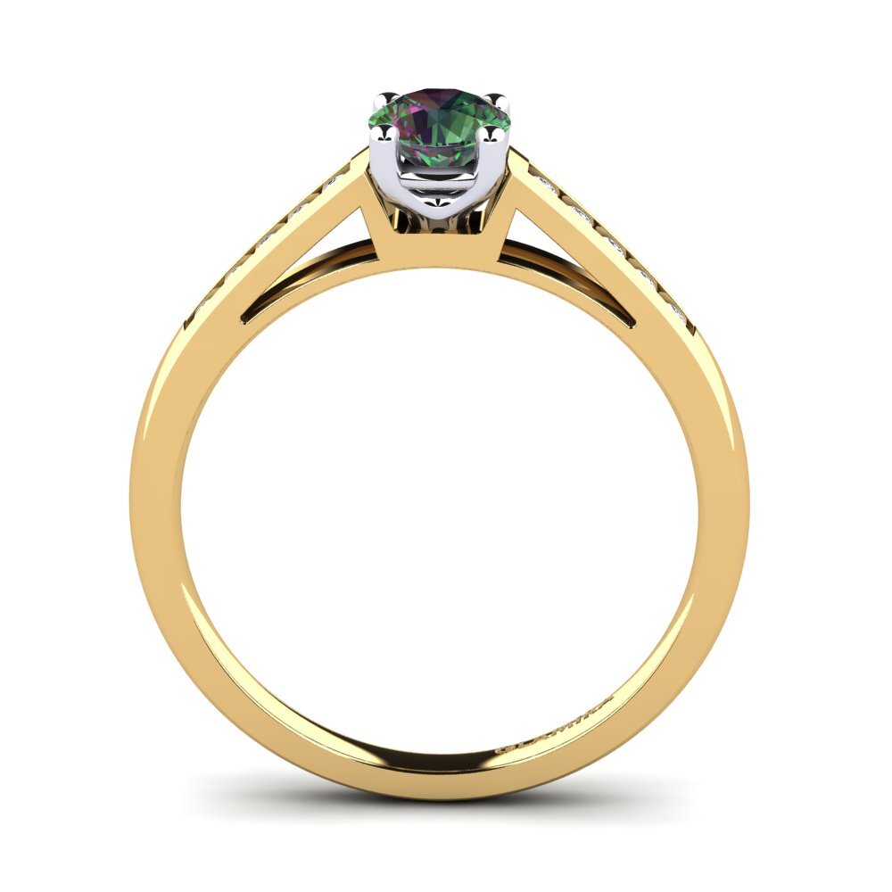 750 Gelb & Weißgold Mystic Topas Verlobungsring Penelope 0.5crt