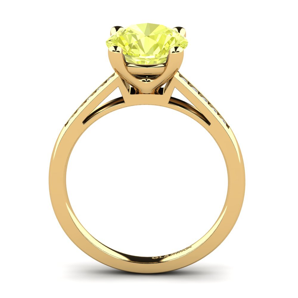 14ct Yellow Gold Lemon Quartz Engagement Ring Penelope 3.0 crt