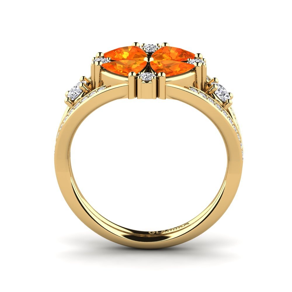 Zafiro Naranja Anillo Penson