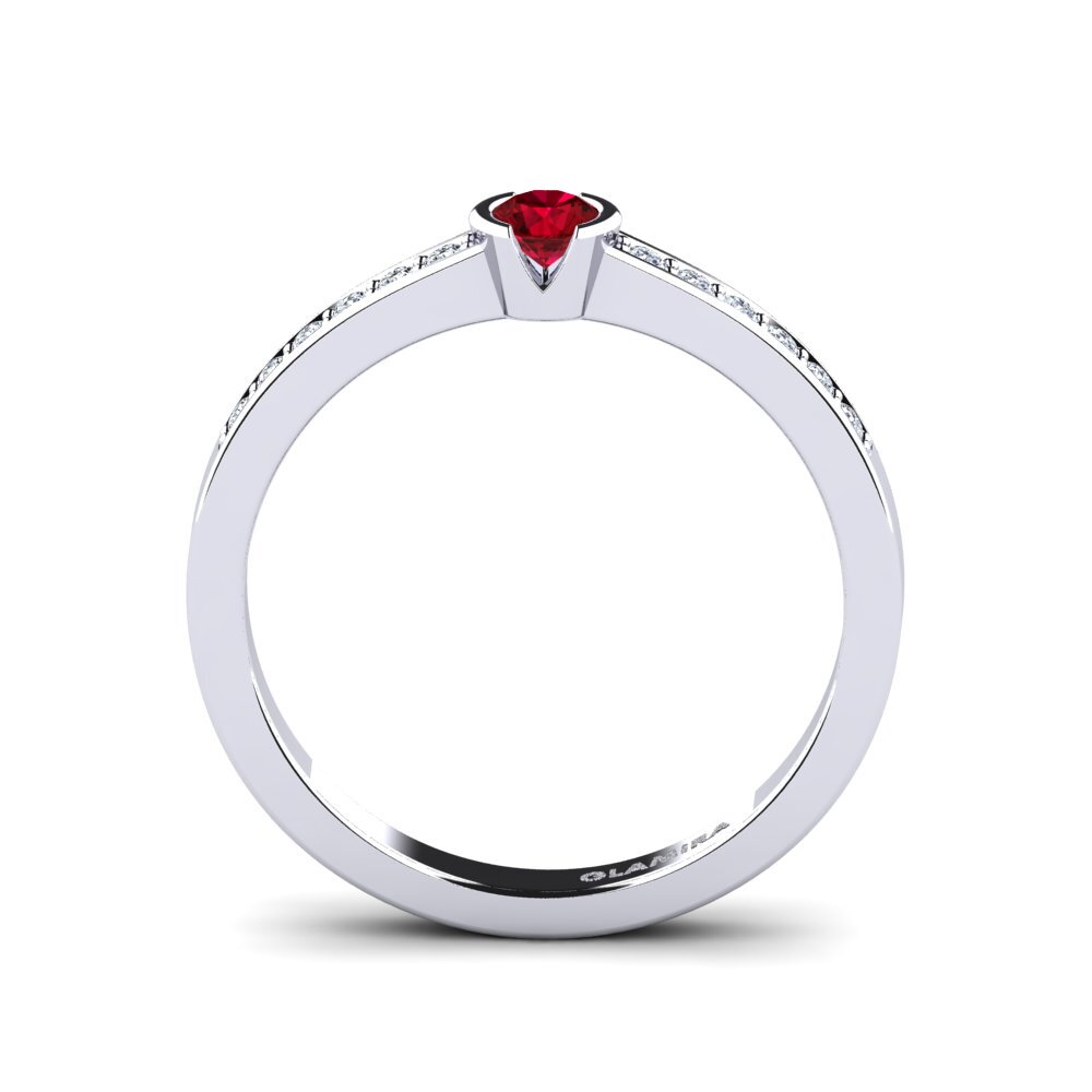 Red Zirconia Engagement Ring Penthe