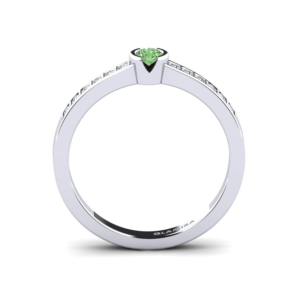 Diamante Verde Anel de Noivado Penthe 0.1crt