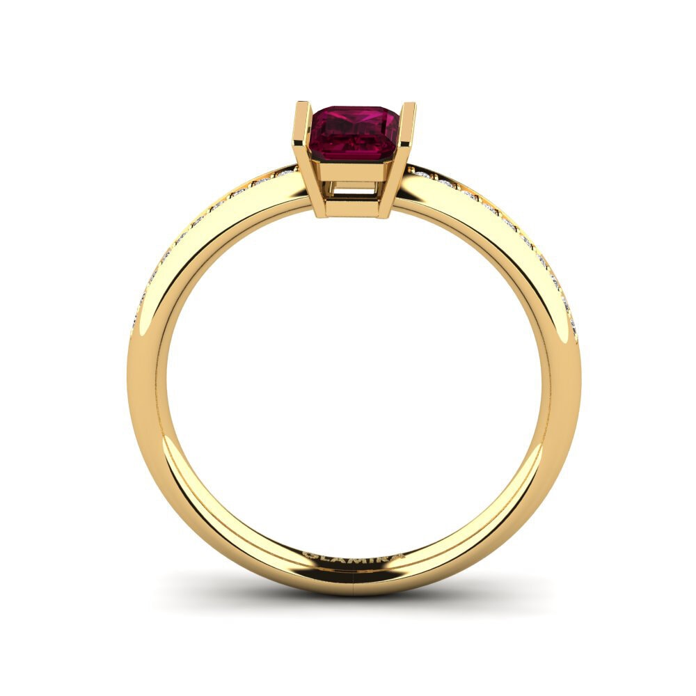 Granate Rhodolite Anillo de compromiso Perra