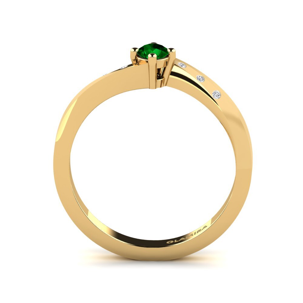 Green Zirconia Engagement Ring Phillipa 0.16 crt