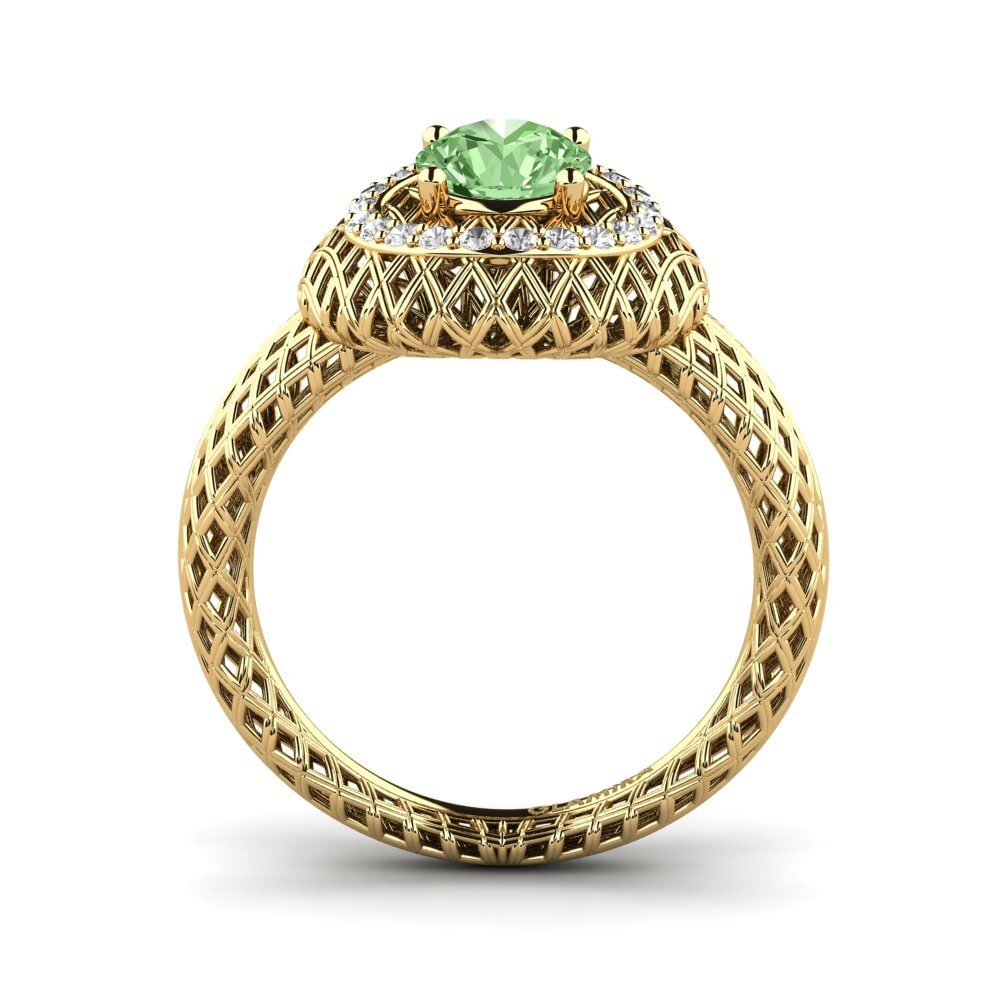 14k Oro Amarillo Anillo de compromiso Phuket
