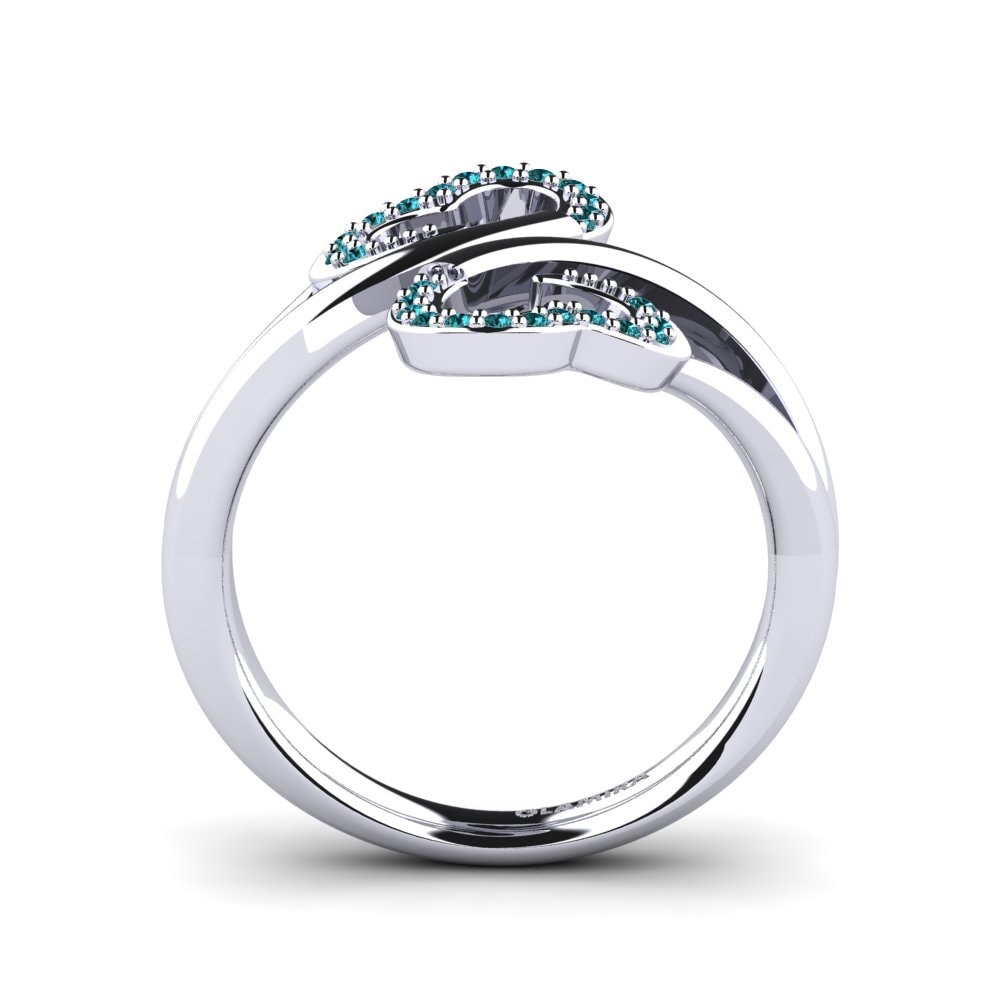 950 Palladium Blue Diamond Ring Phyllis