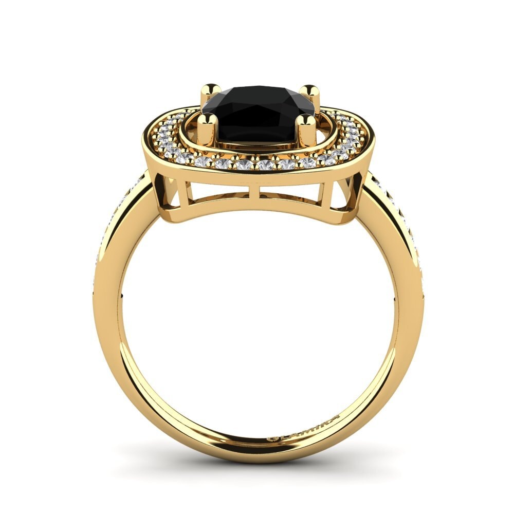 14k Oro Amarillo Anillo de compromiso Pieretta
