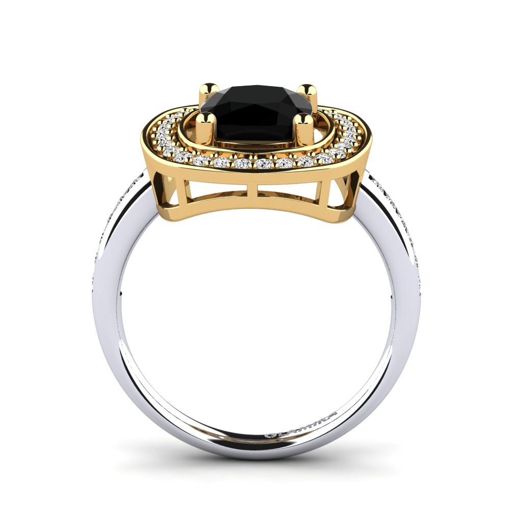 Ónix Negro Anillo de compromiso Pieretta