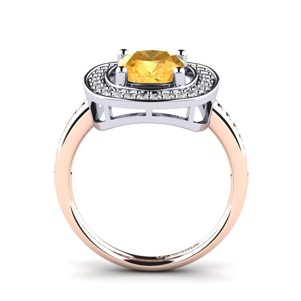 14ct Rose / White Gold Engagement Ring Pieretta
