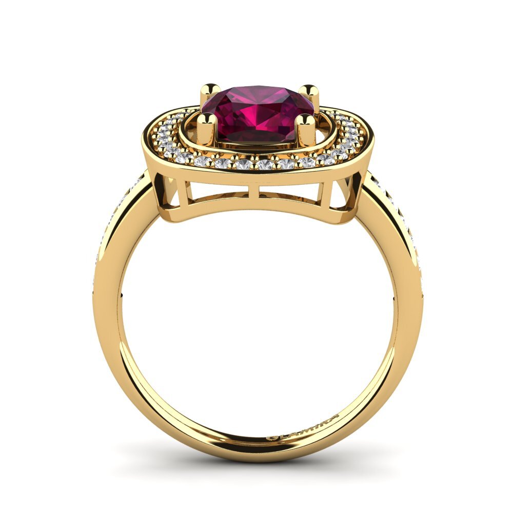 Rhodolite Garnet Engagement Ring Pieretta