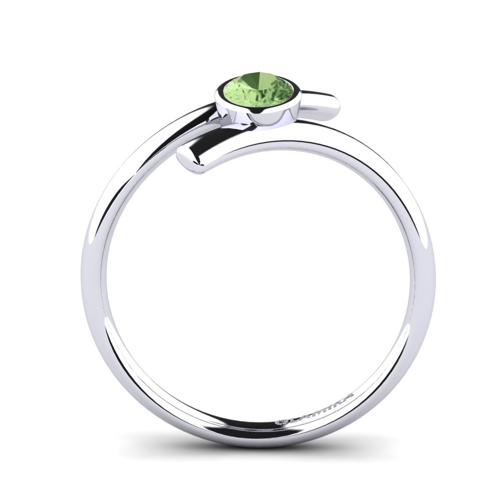 Zafiro Verde Anillo de compromiso Pierya