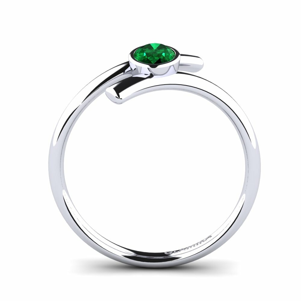 Emerald (Lab Created) Engagement Ring Pierya