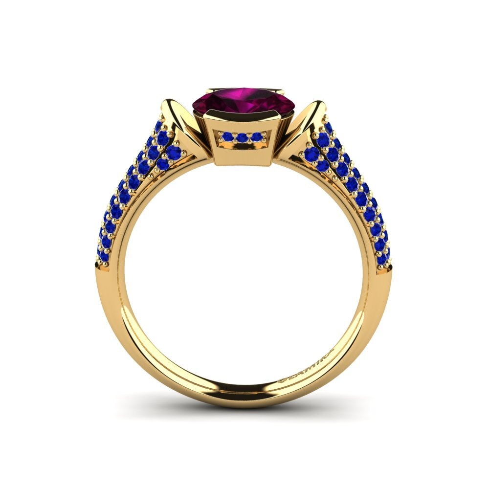 14ct Yellow Gold Rhodolite Garnet Engagement Ring Pitha